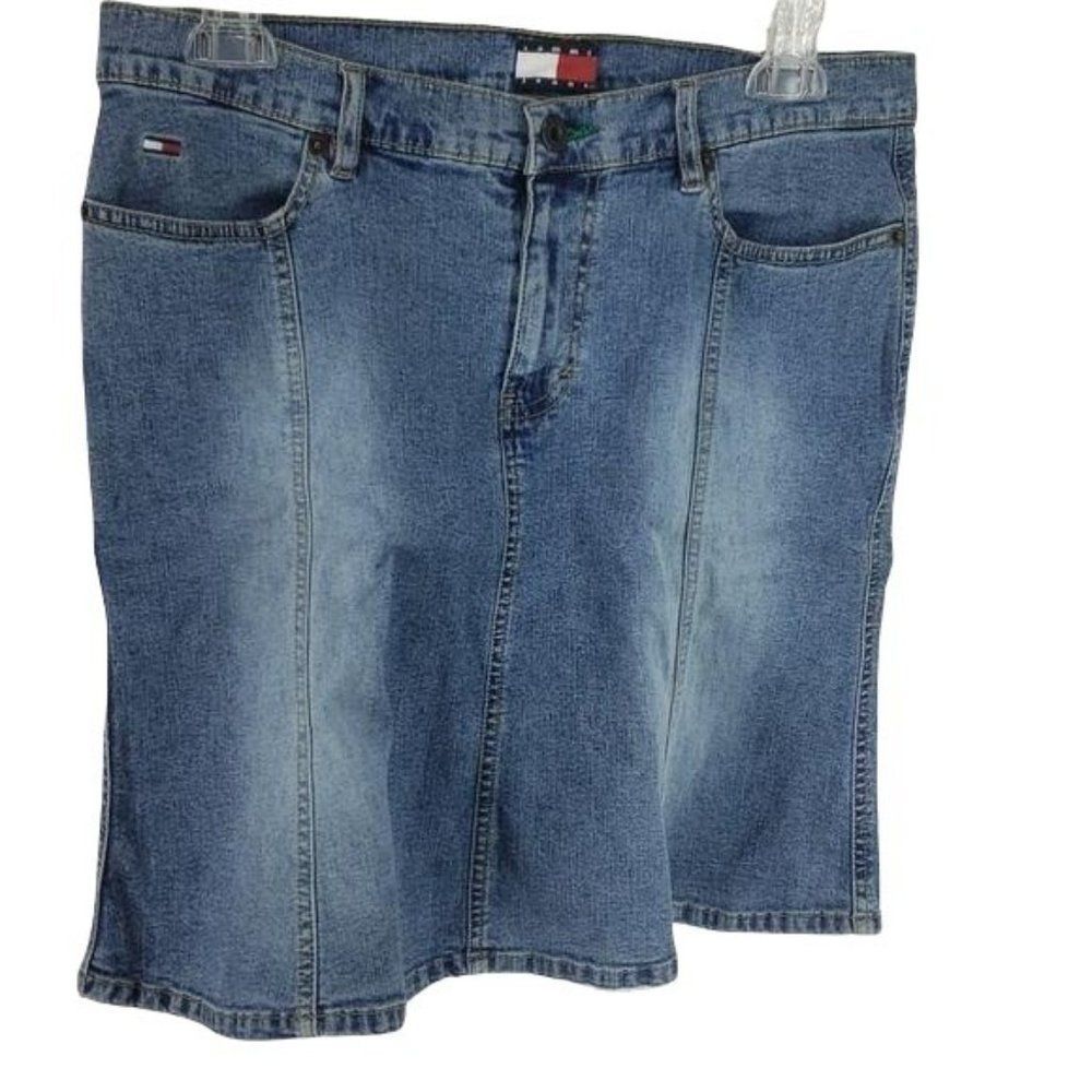Tommy Hilfiger Blue Jean sz 11 vtg 90 flared Skirt